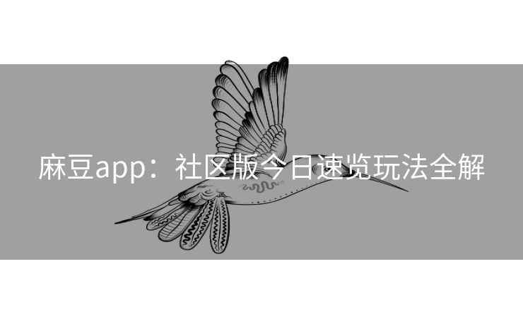 麻豆app：社区版今日速览玩法全解