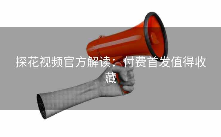 探花视频官方解读：付费首发值得收藏