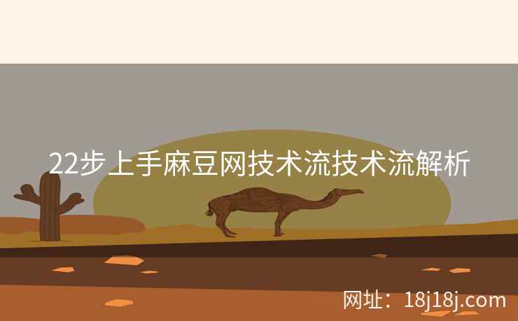 22步上手麻豆网技术流技术流解析