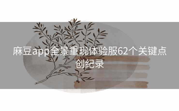 麻豆app全景重现体验服62个关键点创纪录 麻豆app全景重现体验服62个关键点创纪录